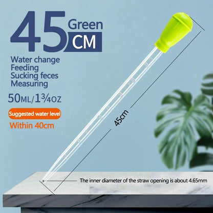 Lengthen Pipettes Cleaner Simple Cleaning Tool For Aquarium Water Changer Aquarium Siphon Fish Tank Vacuum Cleaner 29cm 45cm