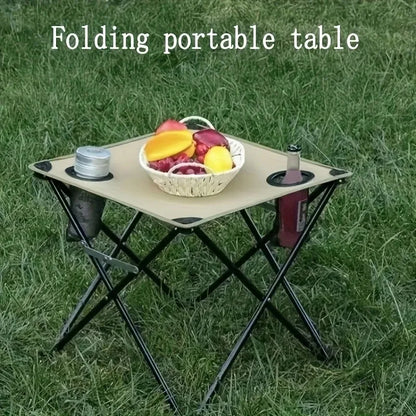 Portable Foldable Beach Table Hollow Edge Cloth Dining Table Waterproof Outdoor Camping Picnic Desk for Sand Garden