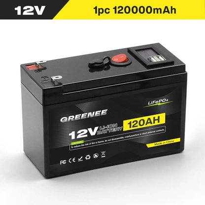 12V 150Ah Lithium LiFePO4 Deep Cycle Battery, 4000+ Cycles Rechargeable Battery, Lithium Iron Phosphate for Solar/Wind Power