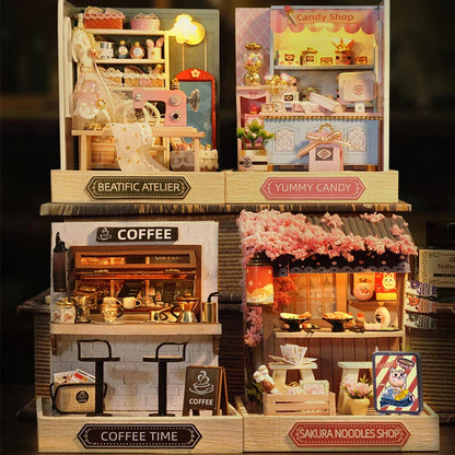 Mini Miniature Doll House DIY Small House Kit Making Room Toys Home Bedroom Decorations With Furniture Wooden Craft DollHouses