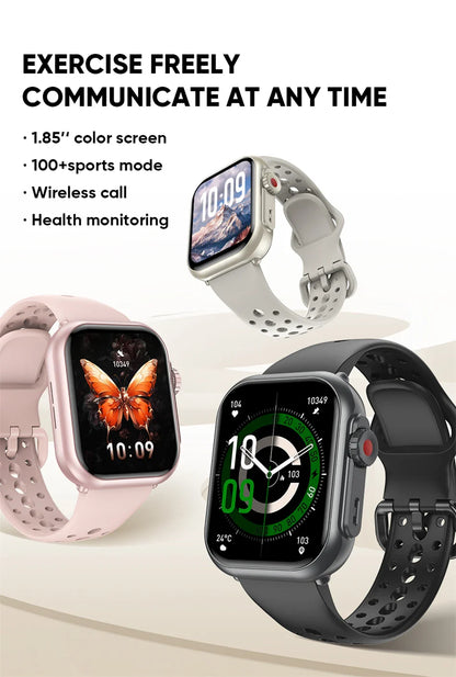 2025 New For Xiaomi Smart Watch Men Women 1.85-Inch HD AMOLED Full Touch Screen IP68 Waterproof Bluetooth Call SmartWatch Man