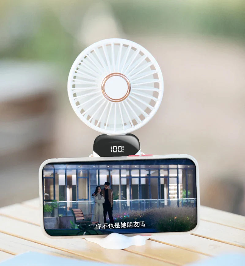 Baby 3 Speeds Stroller Mini Fan With Light Portable USB Charging Fan Mobile Phone Holder Stroller Accessories Baby Newborn Items