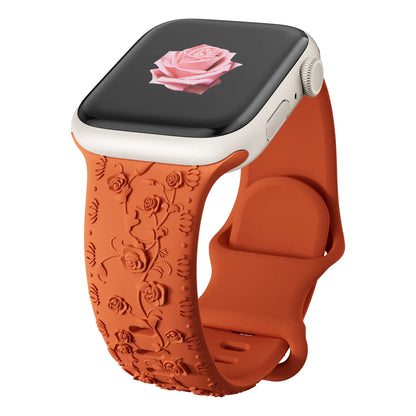 For Apple Watch Band 42mm 41mm 40 45mm 49mm 44mm Floral Engraved bracelet correa for iwatch series11 10 9 7 SE 6 8 Ultra 2 Strap