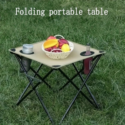 Portable Foldable Beach Table Hollow Edge Cloth Dining Table Waterproof Outdoor Camping Picnic Desk for Sand Garden
