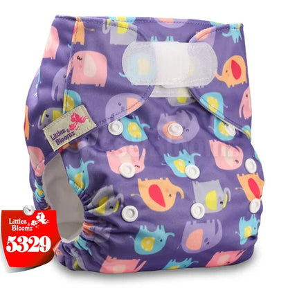 [Littles&Bloomz] Baby Washable Reusable Real Cloth STANDARD Hook-Loop Pocket Nappy Diaper Cover Wrap, suits Birth to Potty