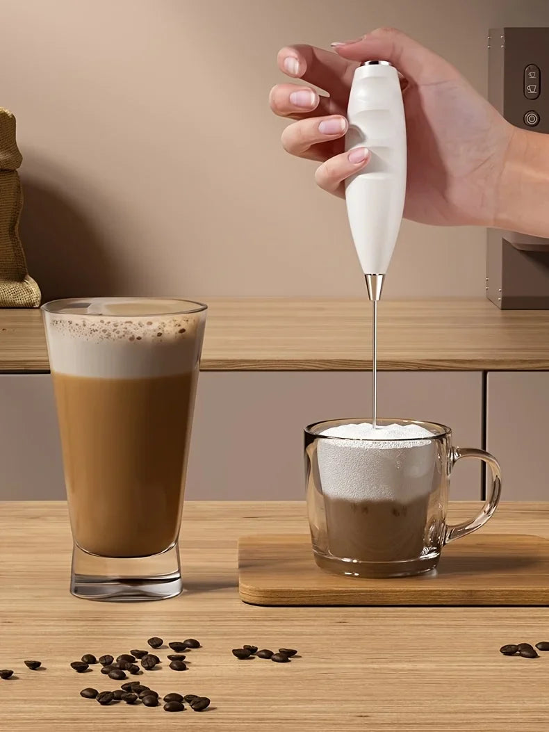 2025 New Stylish Multifunctional Handheld Electric Mixer  Battery Operated Dual-head Whisk for Cappuccino, Matcha, Eggs, Lattes