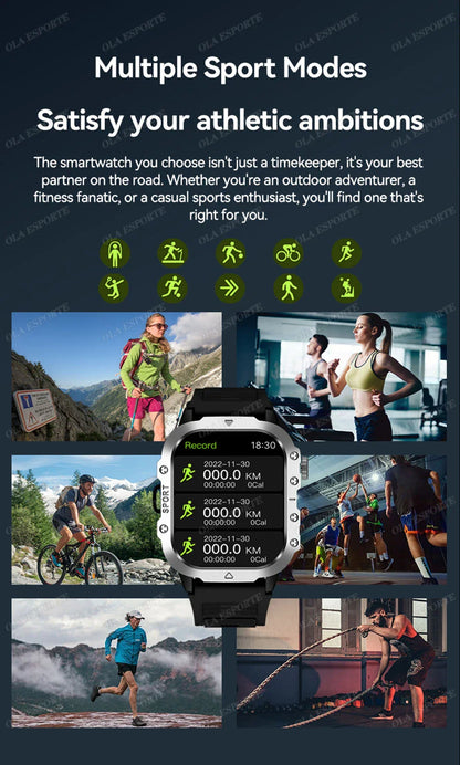 2025 New SmartWatch Men For Women Militray Outdoor GPS Track Sport Watches Heart Rate Sleep Waterproof Smart Watch IOS Android