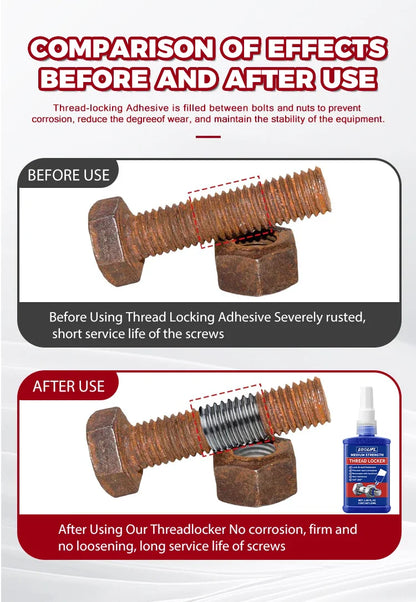 LOOLIFL, 243 Medium-Strength 10Ml-50Ml Threadlocker, Industrial Glue, Removable, Anti-Loosening, Anti-Slip, Waterproof, Rust-Proof, Oil-Resistant, Sealing Threadlocker, Removable, Stable
