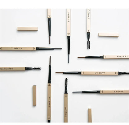 5 Colors With Brush Double Head Eyebrow Pencil Waterproof Smooth Eyebrow Stick Sweatproof Eyebrow Gel Tattoo Pencil Cosmetics