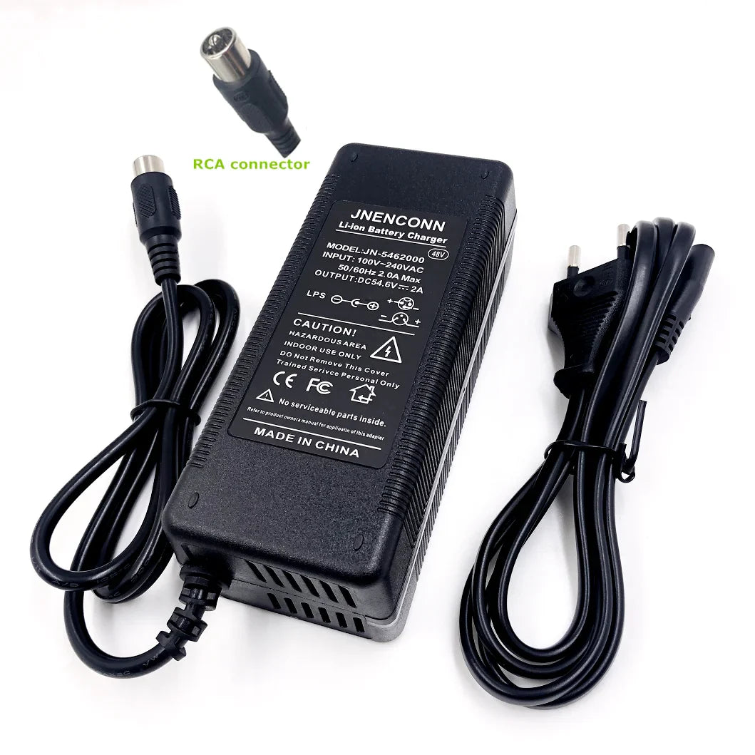 54.6V 2A Lithium Battery Charger 48V 13S Kugoo G1 Charger High quality Li-ion Battery pack Charger With Fan