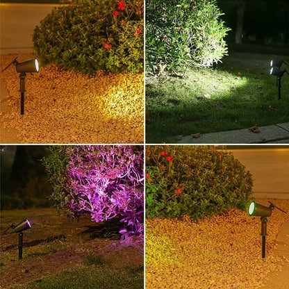 9 LED Solar Spot Lights Outdoor RGB Solar Landscape Lights IP65 Waterproof Brightness Adjustable for Garden Yard Palm Trees