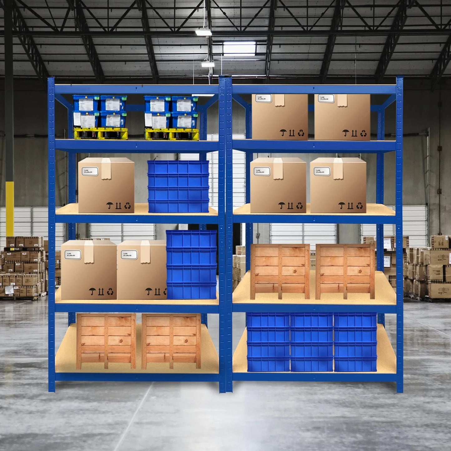 5 Tier Heavy Duty Galvanised Adjustable Shelf Racking Unit Storage Rack 875KG Capacity Metal Shelves Workshop, Shed, Office,Home