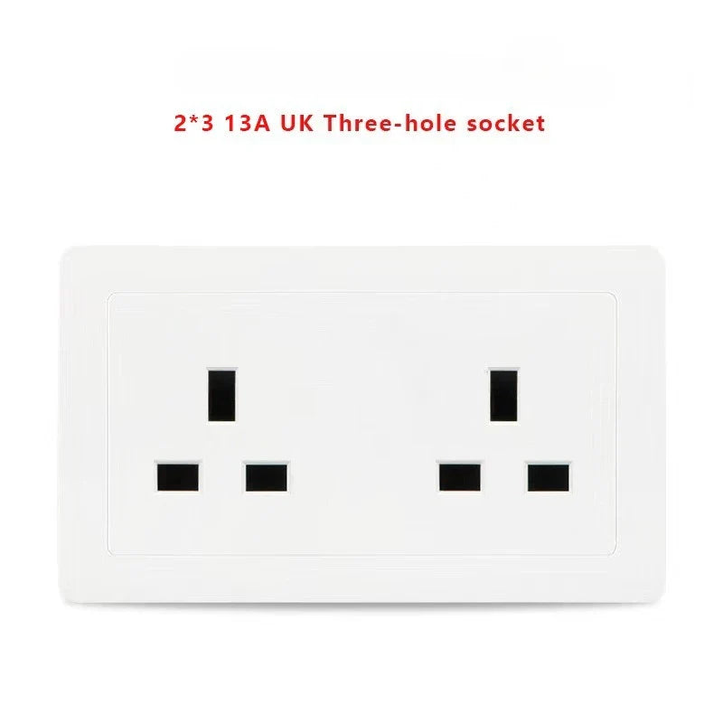 UK Standard 13A Switched Wall Socket with Dual USB Charger Ports LED Indicator Standard Size Easy Fit Wall Mounted USB Power