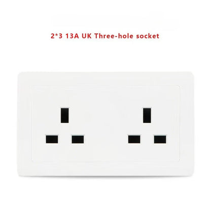 UK Standard 13A Switched Wall Socket with Dual USB Charger Ports LED Indicator Standard Size Easy Fit Wall Mounted USB Power