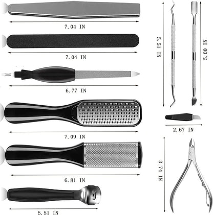 Pedicure Kit 8/10/15/23 in 1 Stainless Steel Professional Pedicure Tools Foot Rasp Peel Callus Dead Skin Remover  Care Pedicure