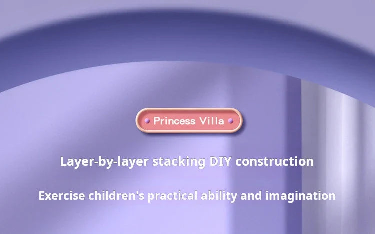 3D DIY Fantasy Princess Castle Villa Assembly Doll House Set Toys, Girls Home Toys & 3D Kids Toys