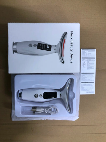  Home Use LED Face Neck Massager 7 Colors Light Therapy 7 Modes 3 Levels Vibration Face Lifting Anti Wrinkle Beauty Instrument