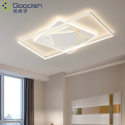 Modern Nordic Led Ceiling Light Square Minimalist Lamps for Kitchen Living Dining  Room Art Home Decoration Chandelier