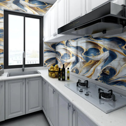 Waterproof Peel and Stick Marble Wall Tiles11.8x11.8 in Self Adhesive PVC Panels for Bathroom Kitchen and Living Room