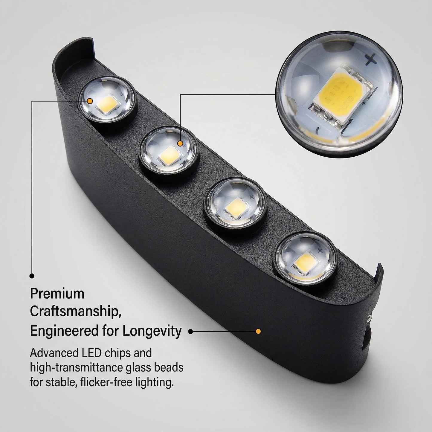 LED Wall Sconces 2W/4W/6W/8W/10W Modern Wall Light, Hardwired Aluminum Wall Lamp,Black Up Down Wall Mount Lights for Living Roo
