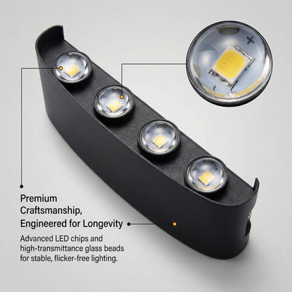 LED Wall Sconces 2W/4W/6W/8W/10W Modern Wall Light, Hardwired Aluminum Wall Lamp,Black Up Down Wall Mount Lights for Living Roo