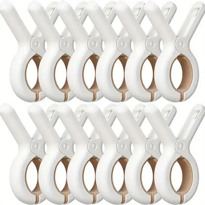 6/12Pcs Beach Towel Clips Plastic Clothespin Heavy Duty Laundry Clips to Keep Your Towel Clothes Blankets from Blowing Away
