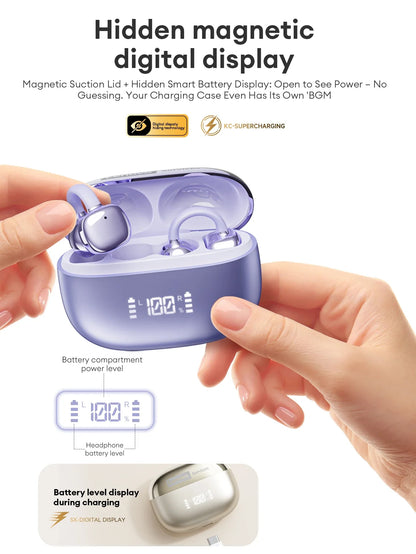 Lenovo Open Ear Wireless Earbuds Bluetooth 6.0 Comfort Clip On Gaming Sports Earphones LED Digital Power Display RS119 Pro