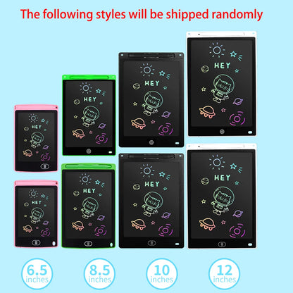 Multi-Size LCD Writing Tablet for Kids 6.5/8.5/10/12 Inch- Reusable Drawing Board, Eye Protection, Lock & Erase Educational Gift