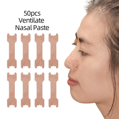 50/100pcs Breath Nasal Strips Stop Snoring Anti Snore Nose Strip Better Breathing Good Sleeping Patches for Men Women Use