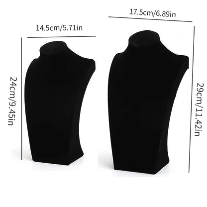Mannequin Linen Velvet Necklace Pendant Chain Jewelry Bust Neck Display Stand Holder Mannequin  Necklace Pendant Window Display