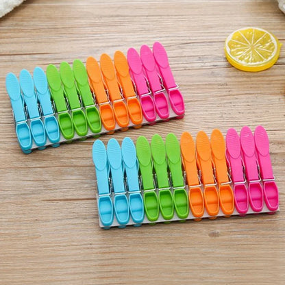 48/24Pcs Clothespins Hanging Pegs Clips Plastic Hangers Racks Laundry Clothes Pegs Clamps Towel Clips Home Storage Hooksks