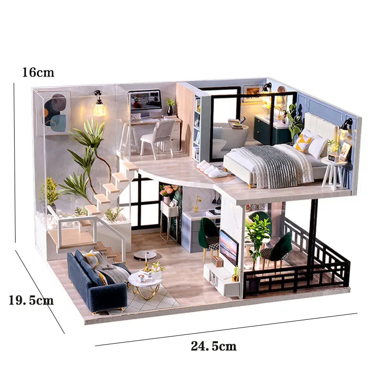 DIY Doll Houses Kits 3D Wooden Puzzles Mini Doll House Assembly Building Furniture Handmade Toys For Kids Birthday Gifts