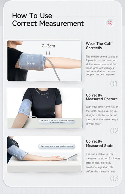 Kingclinic New Household Arm Type Digital Electronic Portable LED Smart Blood Pressure Meter BP Monitor