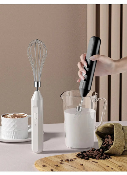 Electric Milk Frother Handheld - Egg Beater Coffee Mixer Foamer for Cappuccino Latte