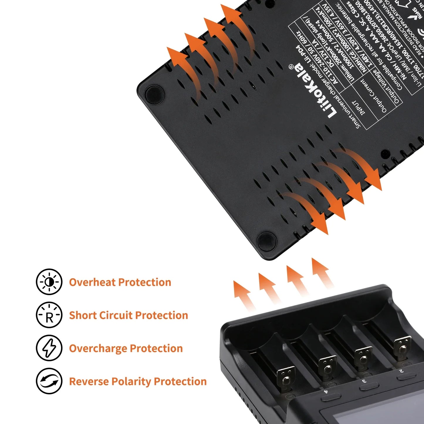LiitoKala Lii-PD4/PD2 AC PD Charger LCD Fast Charging 4/2-Bay for 21700/18650/AA/AAA Multi-Protection Auto-Detect