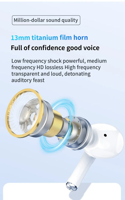 True Wireless Bluetooth Earphones Headphones Bin Lanyard HiFi Sound Low Latency Noise Reduction Earbuds for IOS Android