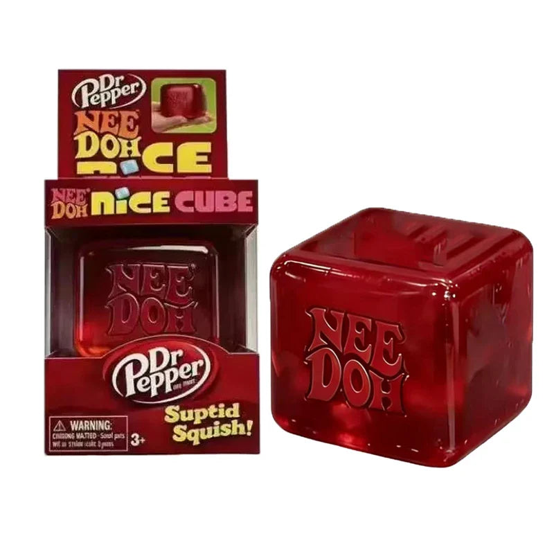 2026 Dr Pepper Nice Cube Squishy Toy Stress Relief Toy,Soft Squeeze Fidget Cube for Kids & AdultsAnxiety Relief Sensory Toy gift