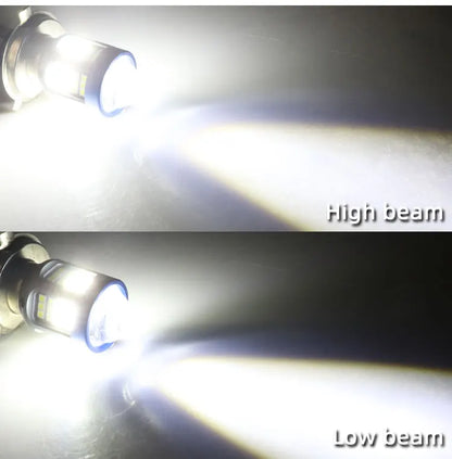 1pc H4 BA20D H6 LED Motorcycle Headlight CSP Dual Color White Yellow Hi Lo Beam Lens Fog Lamp for Motobike Scooter Running Light