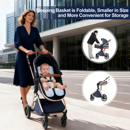 Luxury Baby Stroller 3 in1 Portable Baby Carriage Folding Prams High Landscape Car for Newborn Baby Adjustable Handle travel