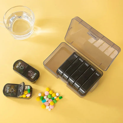 1PC Weekly Pill Case Pillbox 7 Days Medicine Tablet Box Portable Travel Drugs Storage Organizer Secret Compartments Pill Box