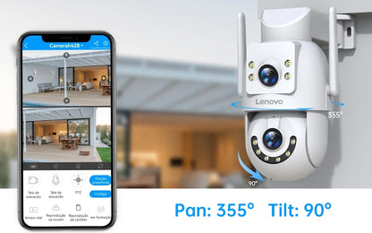Lenovo Outdoor Security Camera 4K HD IP Camera  with Dual Lens PTZ Color Night Vision CCTV Video Surveillance Protection