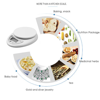 5KG/1G Mini Portable Electronic Digital Kitchen Scale Food Scale Balance weighing LCD Display Measuring Kitchen Accessories Tool