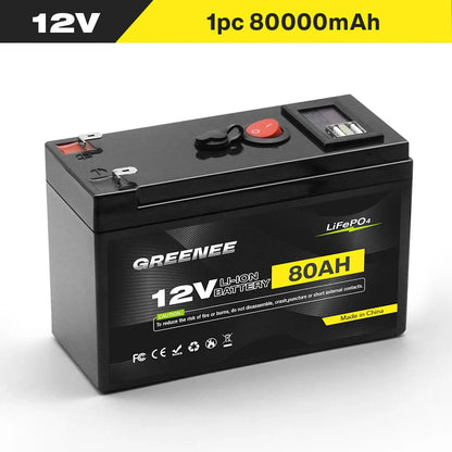 12V 150Ah Lithium LiFePO4 Deep Cycle Battery, 4000+ Cycles Rechargeable Battery, Lithium Iron Phosphate for Solar/Wind Power
