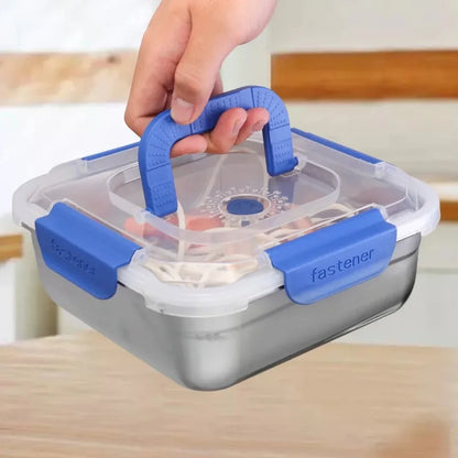 316 Stainless Steel Large Capacity Food Container - Sealed Anti-Drip Lunch Box for Camping Picnic, Fruit & Salad Storage