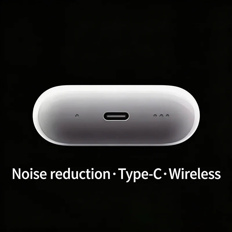 AT2-Wireless headphones with noise cancellation, in-ear type, equipped with a charging case, high-fidelity stereo sound.