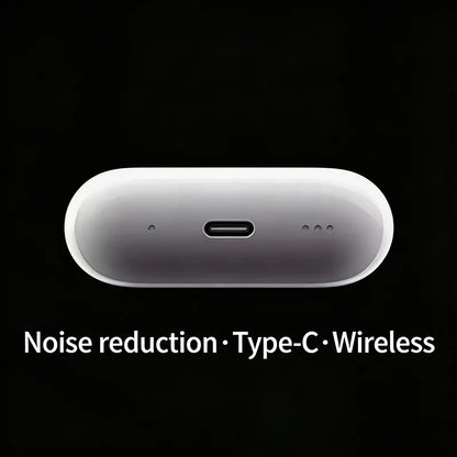 AT2-Wireless headphones with noise cancellation, in-ear type, equipped with a charging case, high-fidelity stereo sound.