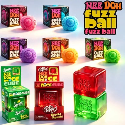 NeeDoh Fuzz Ball Series Desktop decompress Ornament Stress Relief Toys Squishy Toys for Under Pressure Fun Soft Stress Ball gift