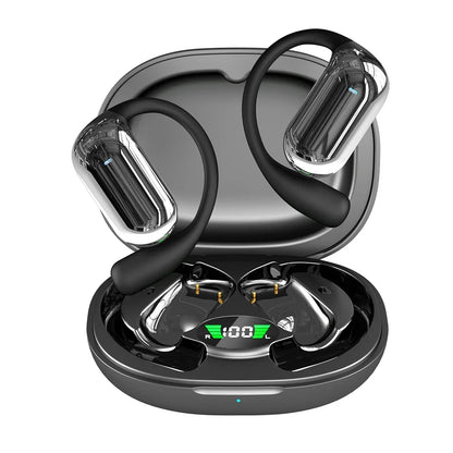 BT 5.3 AI Translation Earbuds with Ear Hook Translator Headphones Open Ear Headphones for Running Fitness Learning Accessories