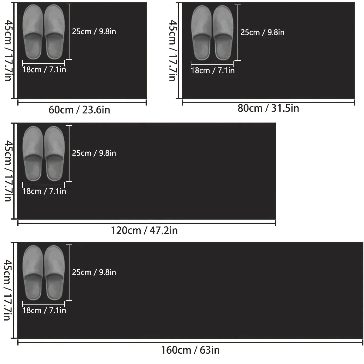 Long strip diatom mud kitchen carpet simple printed non-slip mat bathroom absorbent foot mat door mat