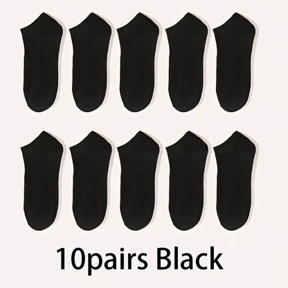 5/10-Pack Unisex Comfort-Fit Ankle Socks For All, Breathable & Lightweight - Ideal For Sports & Daily Wear